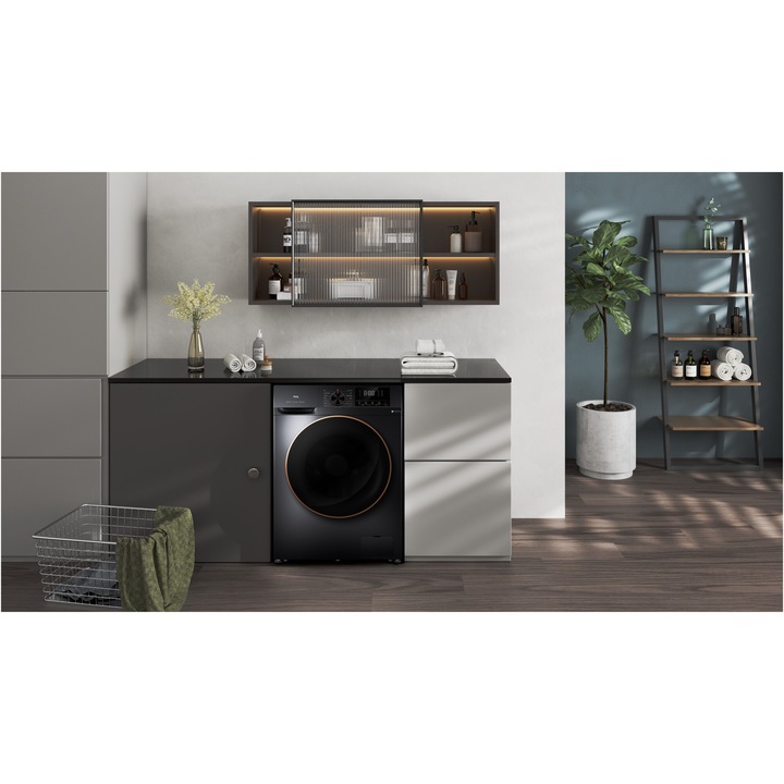 Masina de spalat rufe cu uscator TCL CP1012SA0, 10 kg Spalare / 6 kg Uscare, 1200 RPM, Clasa A, Motor Direct Drive, Display LED, Steam Wash, Drum Clean, Honeycomb Drum, Gri Inchis