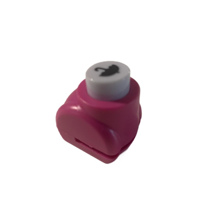 Mini perforator de hartie, culoarea roz, cu forme- umbrela
