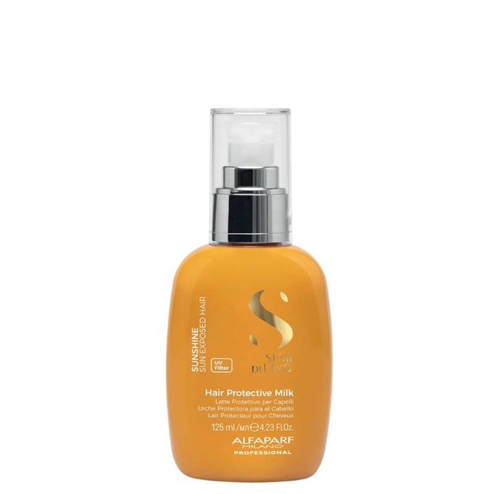 Tratament hidratant, Alfaparf Milano, Semi di Lino Sunshine Leave-In, 125ml, cu filtru UV pentru par expus la soare