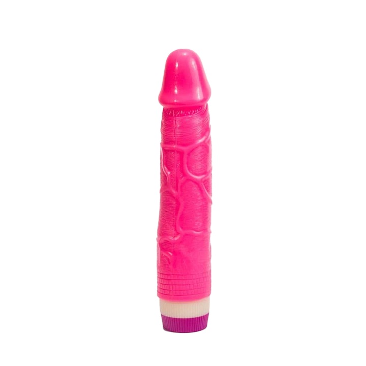 Vibrator Realistic, Baile, Roz, lungime 21 cm, diametru 3,7 cm
