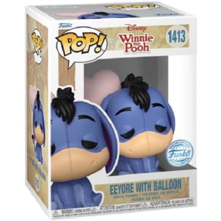 Фигура Pop! Disney - Eeyore with Balloon, Многоцветен, 8,5 см
