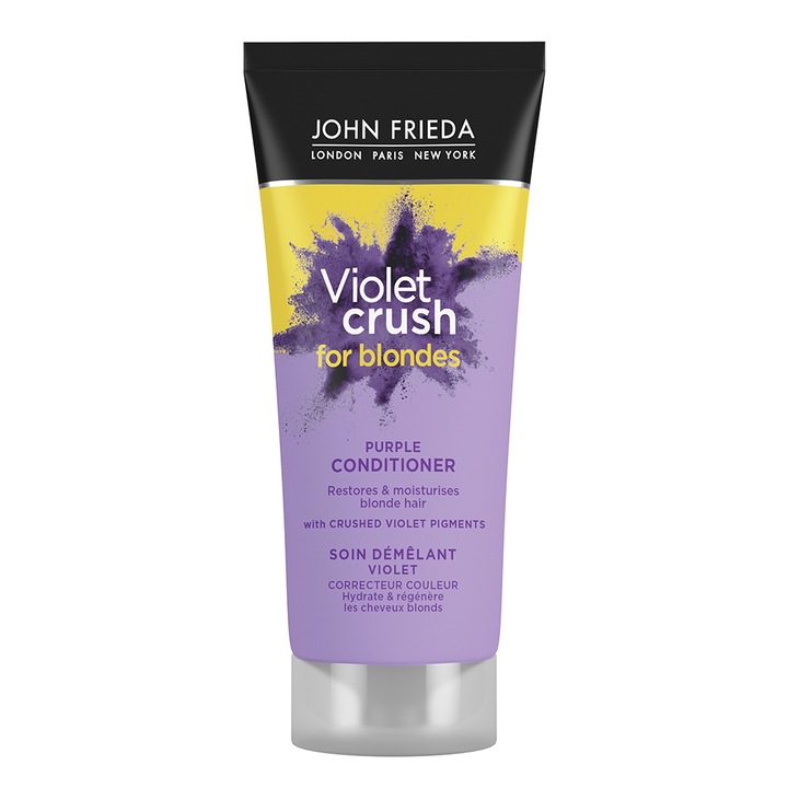 Balsam cu pigmenti violet pentru par blond John Frieda Violet Crush , 75 ml