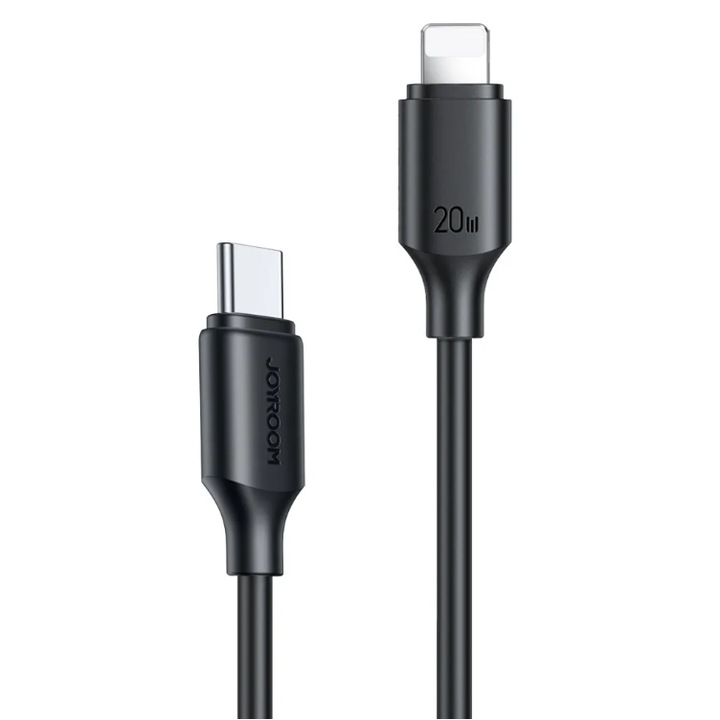 Cablu de incarcare si transfer date, USB-C la conector compatibil Apple, 20W, Fast Charge, 40 Mbps, 0.25m lungime, Negru