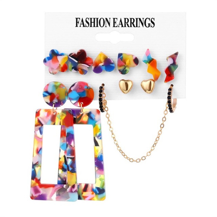 Set cercei dama, Metal, Multicolor