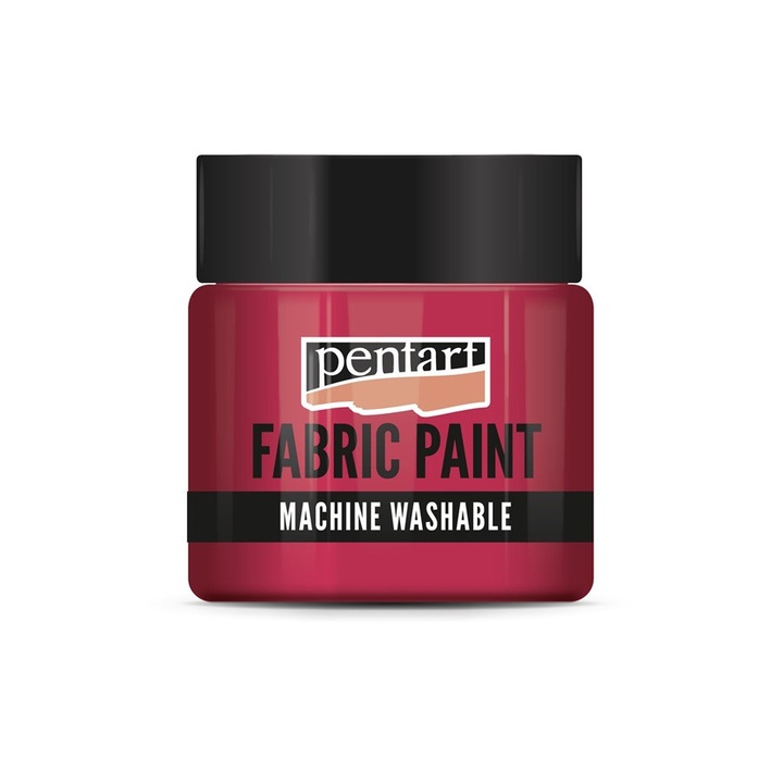 Vopsea pentru textile Pentart 50 ml - reteta NOUA - rosu carmin