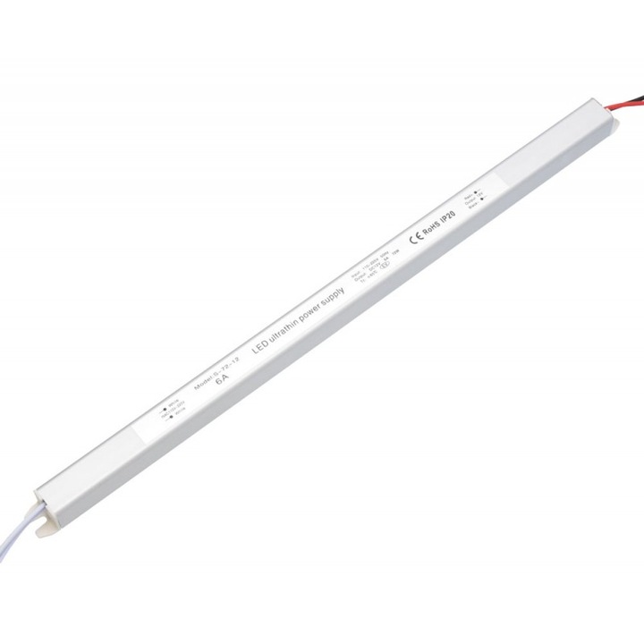 Sursa de Alimentare, Ultra Slim, Interior, 12V, 72W, 6A