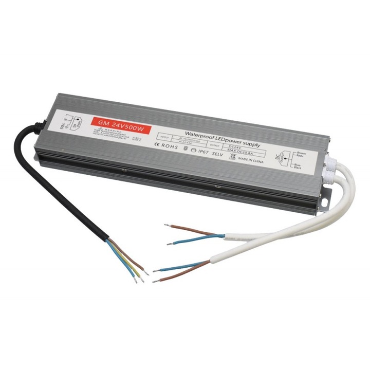Sursa Alimentare Slim, Exterior, 24V, 500W, 20.8A, IP67
