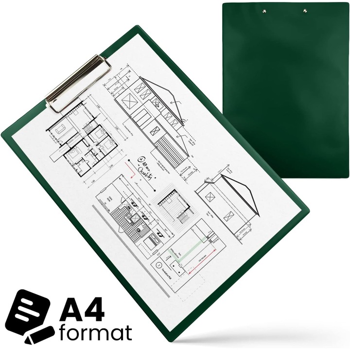 Clipboard DIN A4 verde inchis, Netuno