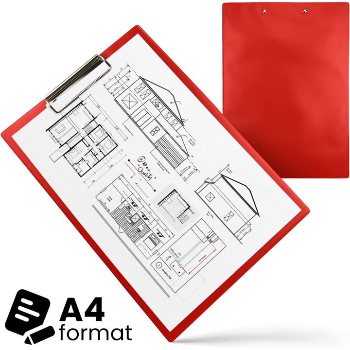 Clipboard DIN A4 rosu, Netuno