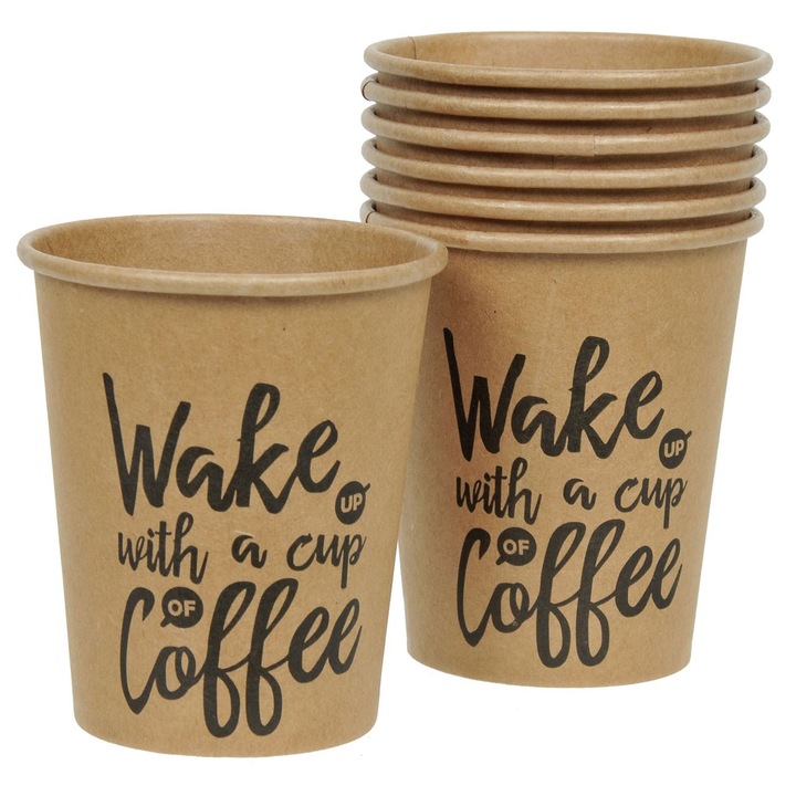 10 db-os Wake Up kartonpohár készlet, 270 ml