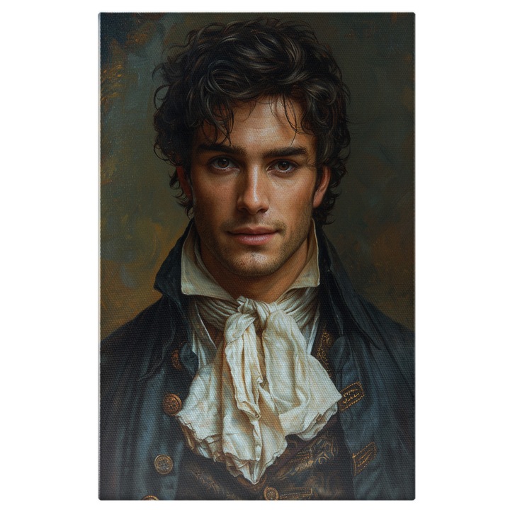 Картина на платно: Картина с красив печат в исторически костюм и изразителни, нежни очи - Художествени портрети Дигитална живопис 60x40CM