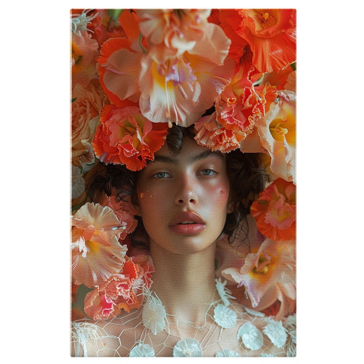 Картина на платно: Неписаната история на една дама Портретът, който крие история зад венчелистчетата Дигитална картина 100x70CM