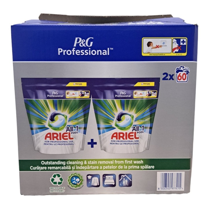 Detergent capsule, Ariel all in one color, 2 x 60 buc