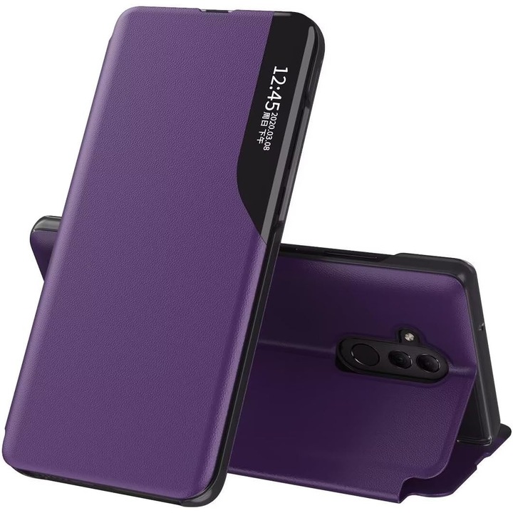 Xiaomi Redmi Note 13 4G tok, Sol Flip Protect, ökológiai bőr, lila