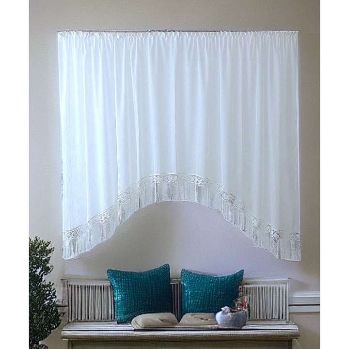 Sable boltozatos függöny, 185 x 200 cm, fehér