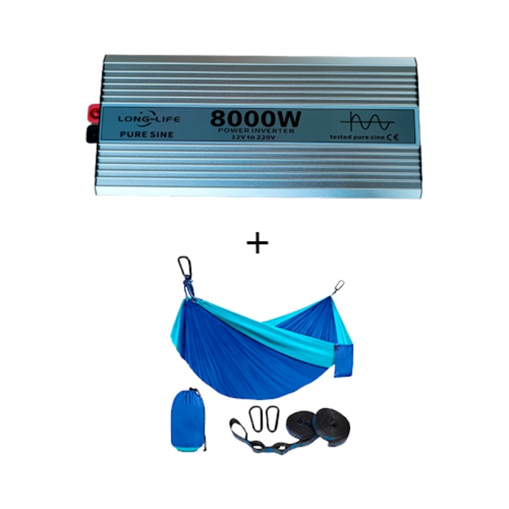 Invertor 8000 W, sinus pur, 12 V - 220 V, auto si sisteme panouri solare, tir, rulota, autorulota, testat osciloscop, barca, casa, si hamac