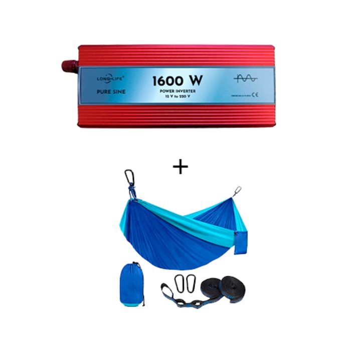Инвертор 1600 W, чист синус, 12 V - 220 V, системи за автомобили и соларни панели, ремарке, каравана, дом на колела, тестван с осцилоскоп, лодка, къща и хамак