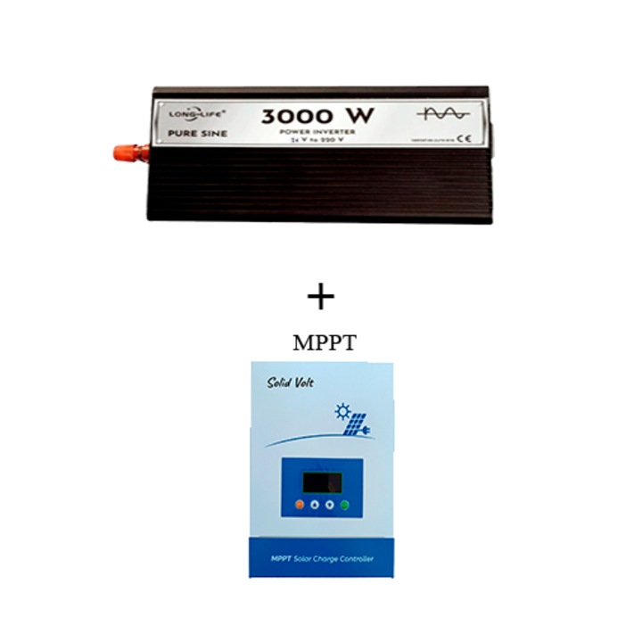 Инвертор 3000 W, чист синус, 24 V - 220 V, системи за кола и слънчеви панели, стрелба, каравана, дом на колела, тестван с осцилоскоп, лодка, къща, 20A контролер включен