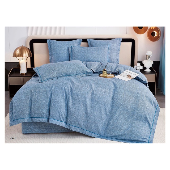 Спално спално бельо Cotton-Fine 6 бр., G-6, CasaShop, Blue