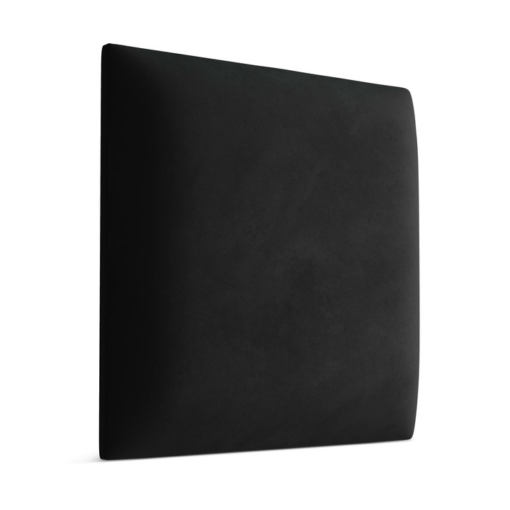 Muralo Panou decorativ de perete, tapitat, 3D, Magic Velvet, 30 cm x 30 cm Patrat, Negru