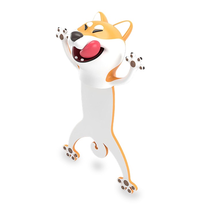 Semn de carte 3D, zioda smart essentials®, bookmark pagini, accesoriu pentru lectura, caiete, manuale si carti, animale tridimensionale, Akita