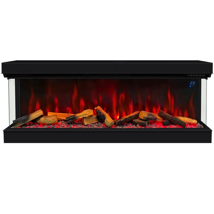 Semineu Electric Smart, Incorporabil 3D, cu Sunet, WI-FI, 7 culori, 125 cm, Safecare