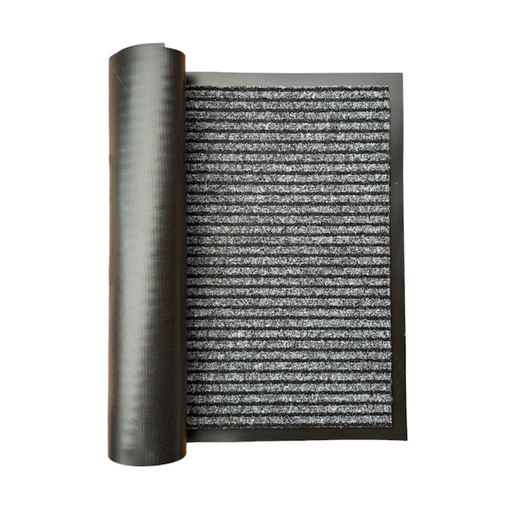 Covoras intrare absorbant antimurdarie si antiderapant, ®OPTIMDEKO, Polipropilena, 90x60 cm, Gri