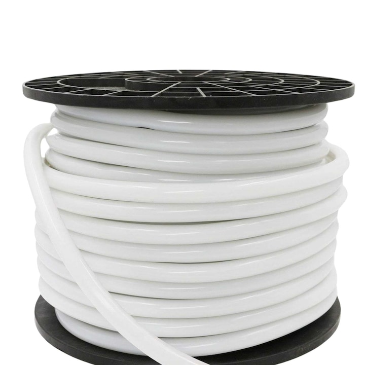 LED неонов гъвкав кръгъл маркуч 220V, 8W/m, топла бяла светлина 2800K