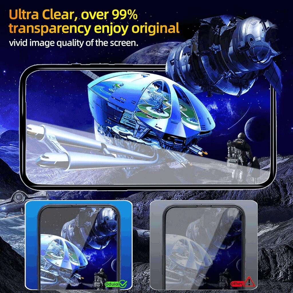 Pachet de 2 folii de protectie pentru Samsung Galaxy S21FE 5G, duritate 9H, folie de sticla, protectie ecran ultra-HD rezistenta la zgarieturi, anti-bule, Oduio