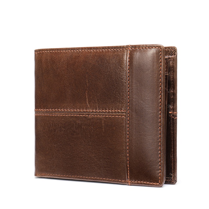 Мъжки портфейл, Естествена кожа, Bifold, Antique крем