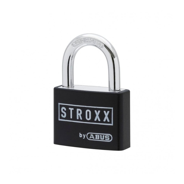 Lacat STROXX din alama corp 40 mm, veriga standard, nivel standard de protectie, 2 chei, culoare negru
