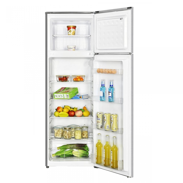 Frigider cu 2 usi Samus SX344E, 248 litri, clasa E, H 165 cm, usi reversibile, argintiu