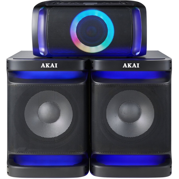 Аудио система Akai 2.1, двойна система високоговорители MX5, 200 W, Bluetooth, USB