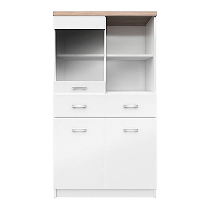 Vitrina Lara Alb / Stejar Sonoma H145 X l80 X A33 cm 2 usi 1 sertar