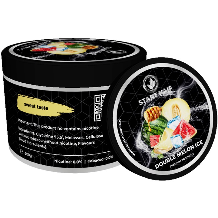 Аромат за наргиле StartKaif, двоен пъпеш, от целулоза, без никотин или тютюн, 200гр