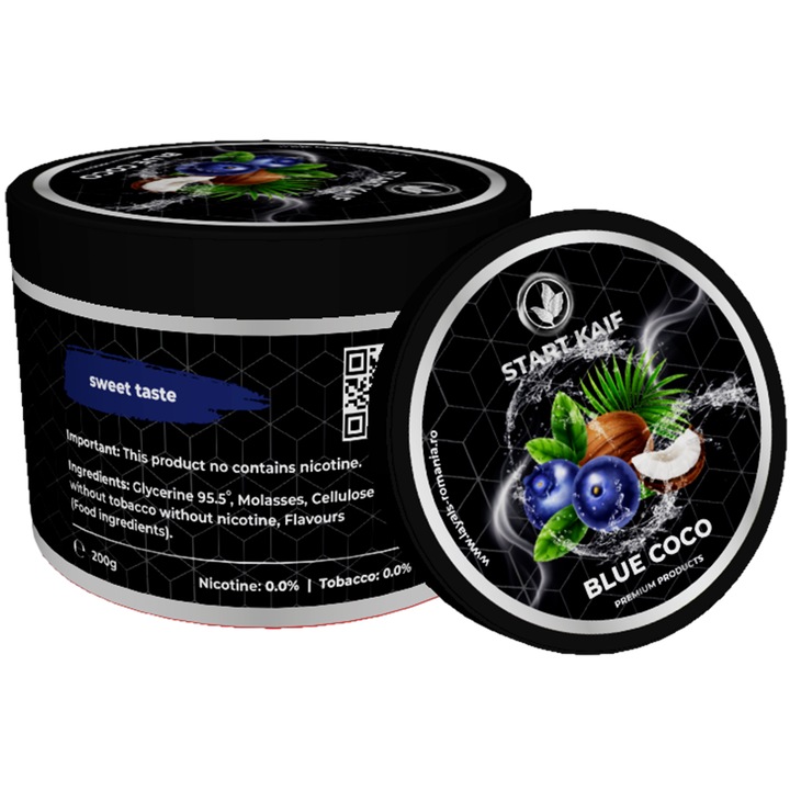 Аромат за наргиле StartKaif, Blue Coco, от целулоза, без никотин или тютюн, 200гр