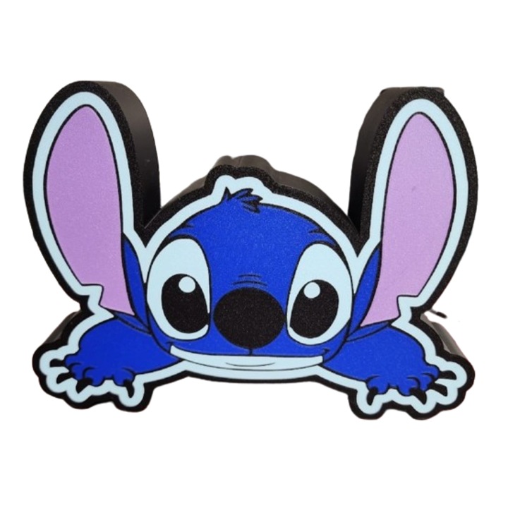 Caseta luminoasa LED, logo "Stitch", alimentare 220V, imprimata 3D