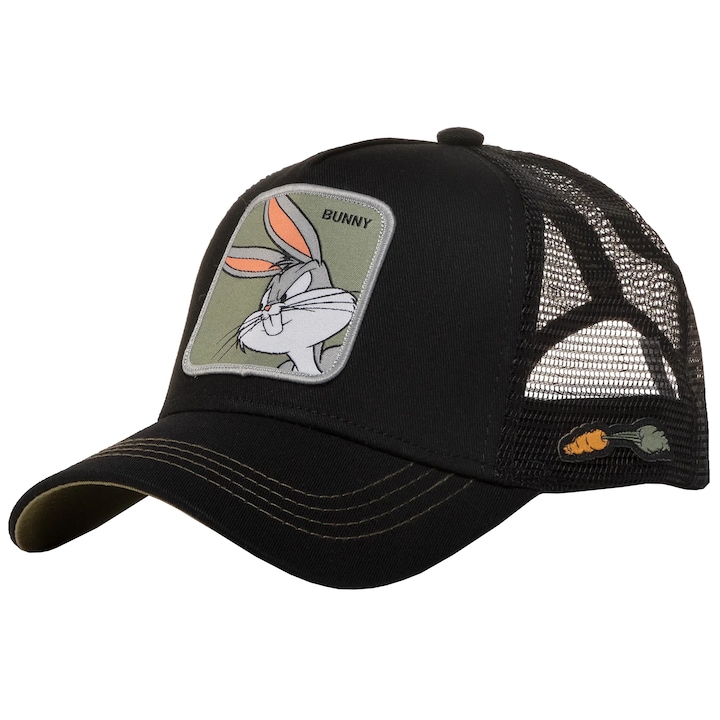 Sapca baseball pentru barbati, Capslab Bunny Looney Tunes Trucker Cap CL-LOO-1-BUN1, Negru, One size