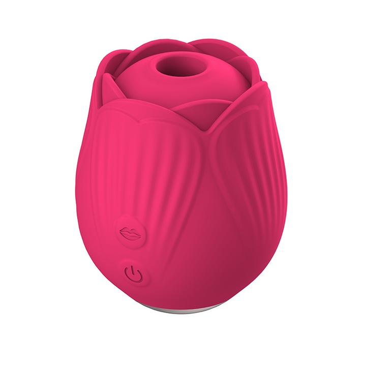 Női stimulációs vibrátor, újratölthető, vízálló, piros, 10cm