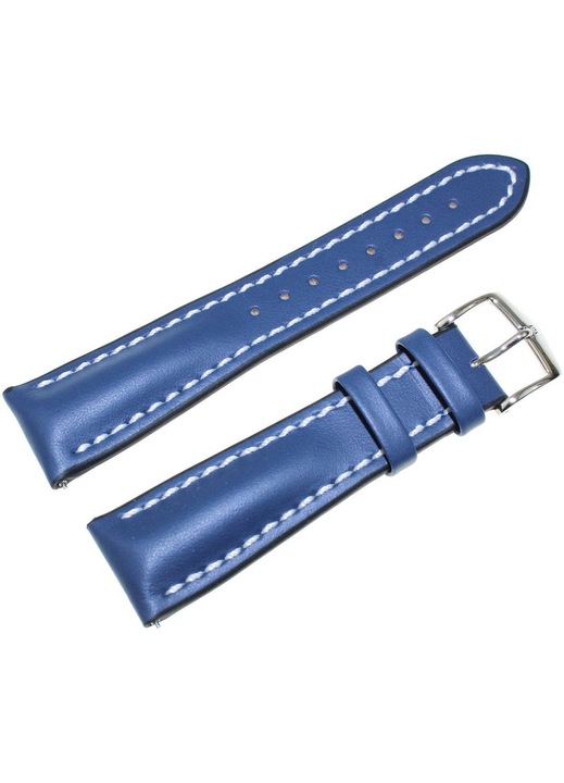 Каишка за часовник Hirsch Heavy Calf, телешка кожа, синя, 22 мм