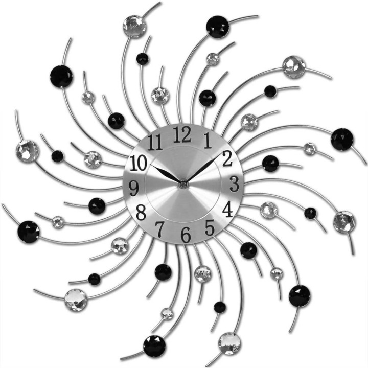Стенен часовник, QttvbTna, кварц, сребро, 50x3см