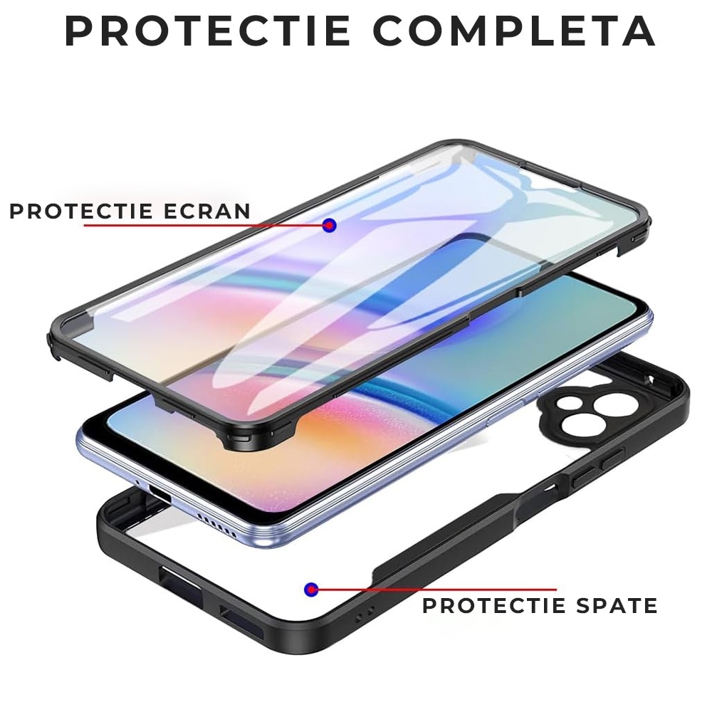 Husa pentru Samsung Galaxy A05 DaDen® ColorVerse 360, Antisoc, Protectie completa spate-ecran, Roz