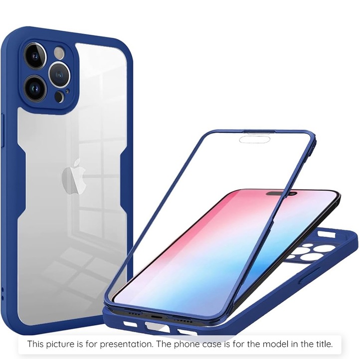 Husa pentru Xiaomi Redmi A3 + Folie Techsuit ColorVerse 360 Series Blue