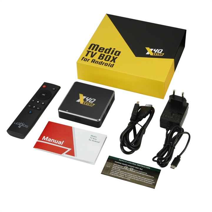 Медиен плейър 4K Ultra HD, 4GB RAM, 128GB място за съхранение, WiFi Dual-Band, дистанционно управление, EU щепсел