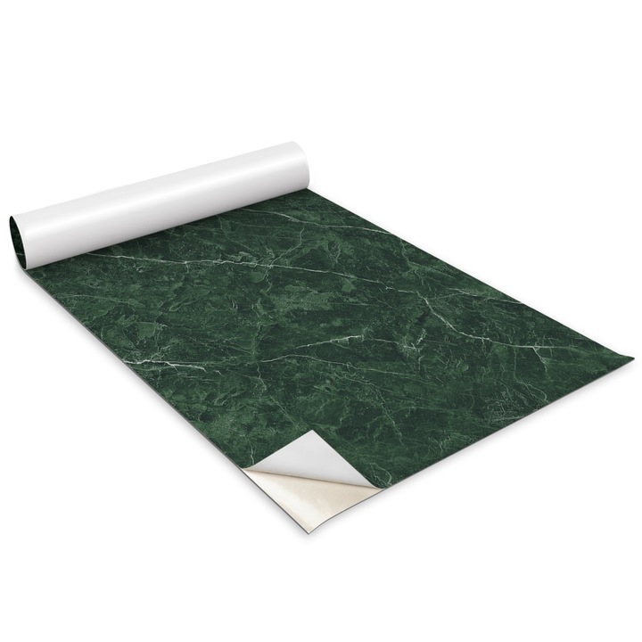 Folie de mobila autoadeziva, Wallfluent, Marmura verde, Verde, 100x50 cm, 010130570010000053832