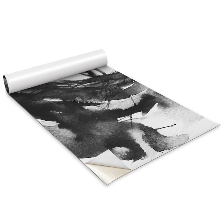 Folie de mobila autoadeziva, Wallfluent, Portret pictat albnegru, Black Chess, 100x50 cm, 010130570010000075104