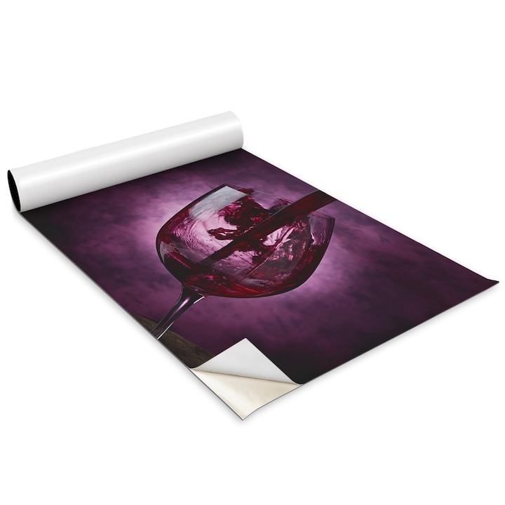 Folie de mobila autoadeziva, Wallfluent, Un pahar de vin, Violet, 100x50 cm, 010130570010000074960