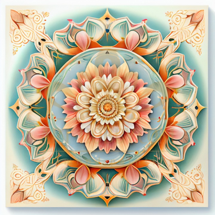 Рисуване по номера Art-hobby, Мандала за здраве, 637, размер 40x40 см, мандали