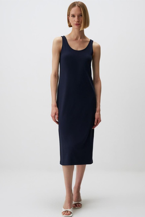 JIMMY KEY, Rochie midi cu decolteu in U, Bleumarin