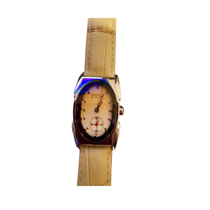 Дамски Часовник, EXTE, EX.4003L/05, Естествена кожа, Бежов, 30 м